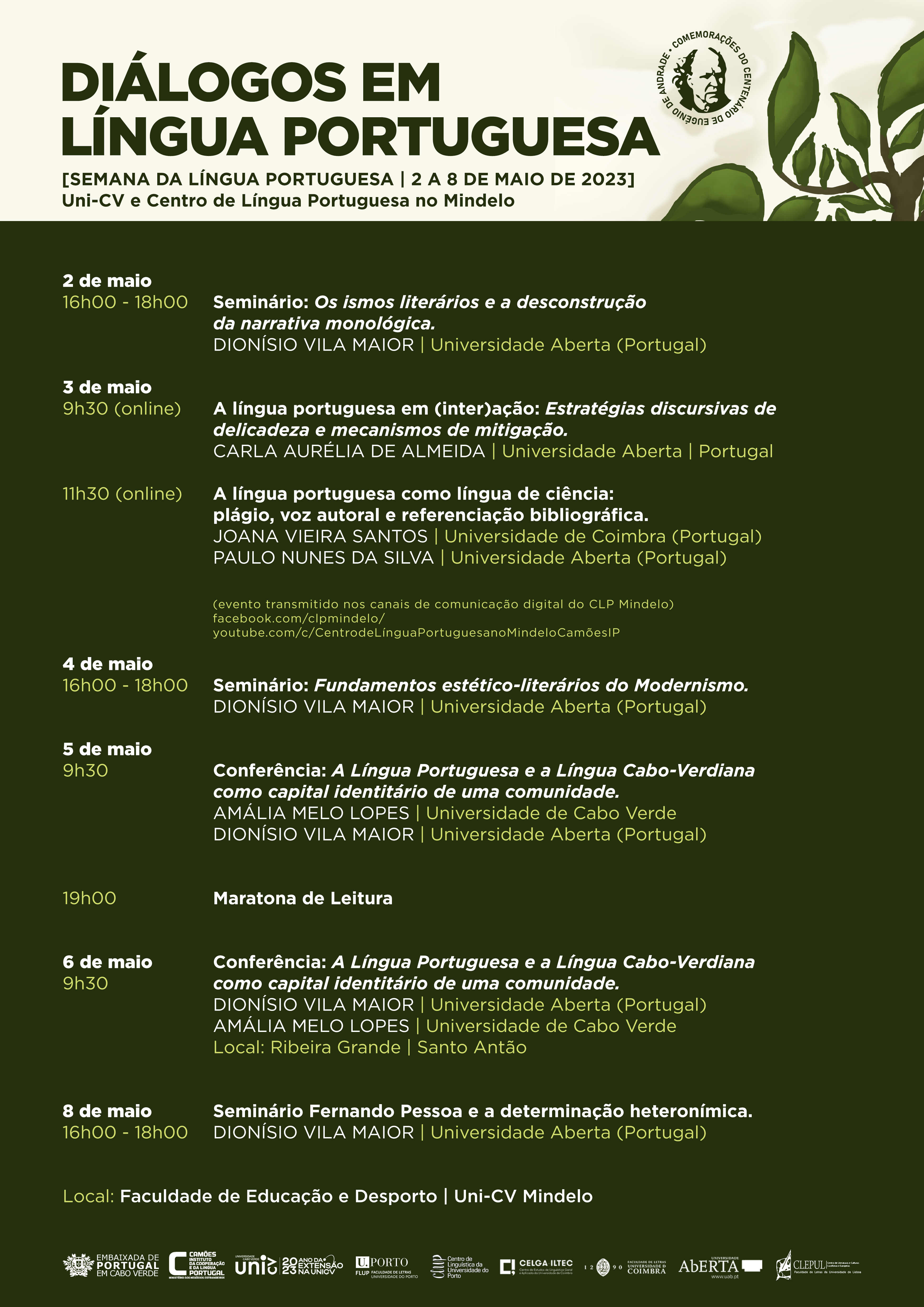 Diálogos em Língua Portuguesa Cartaz geral final