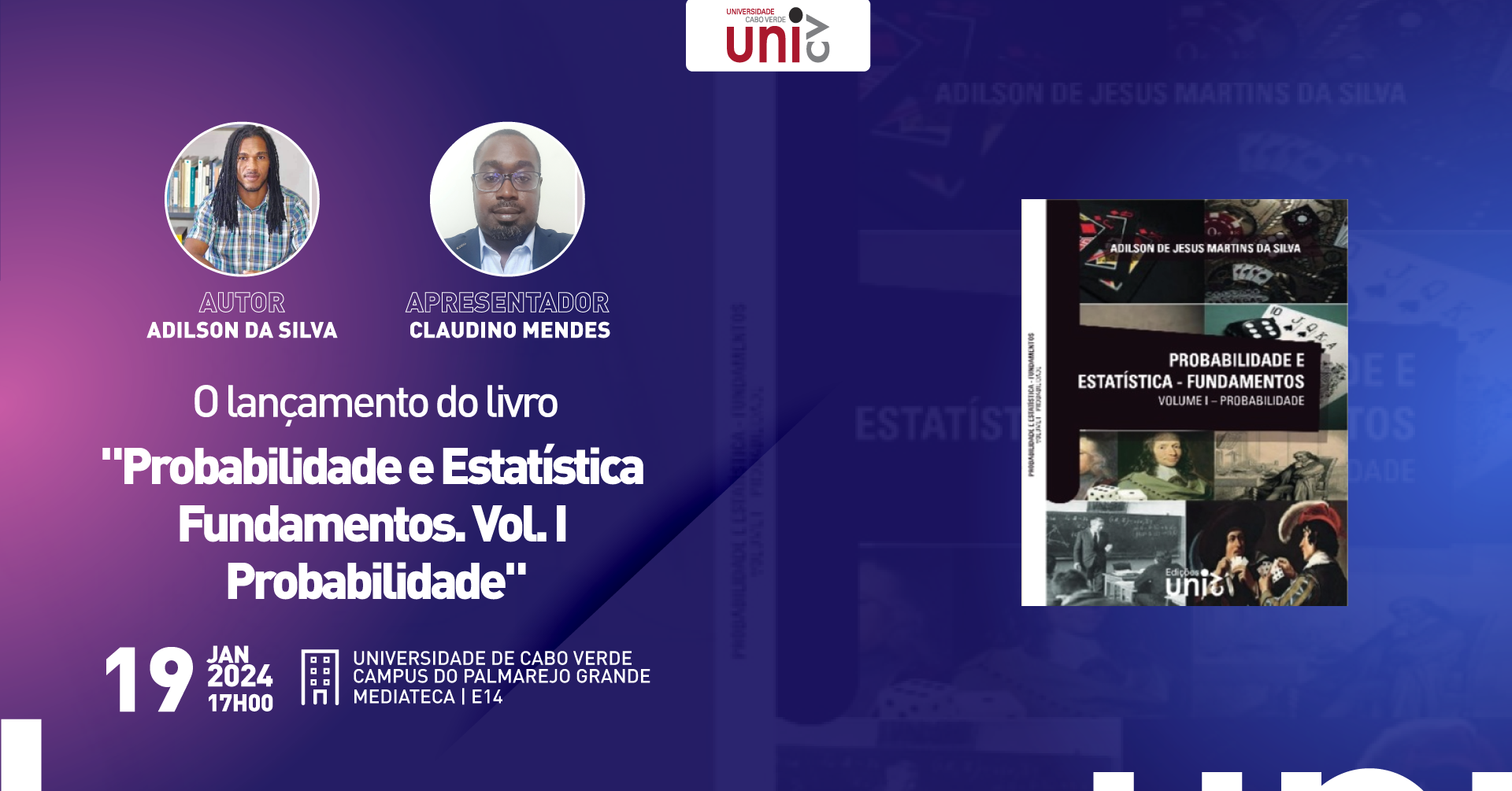 Lançamento do livro Probabilidade Estatística Fundamentos vol 1 Site