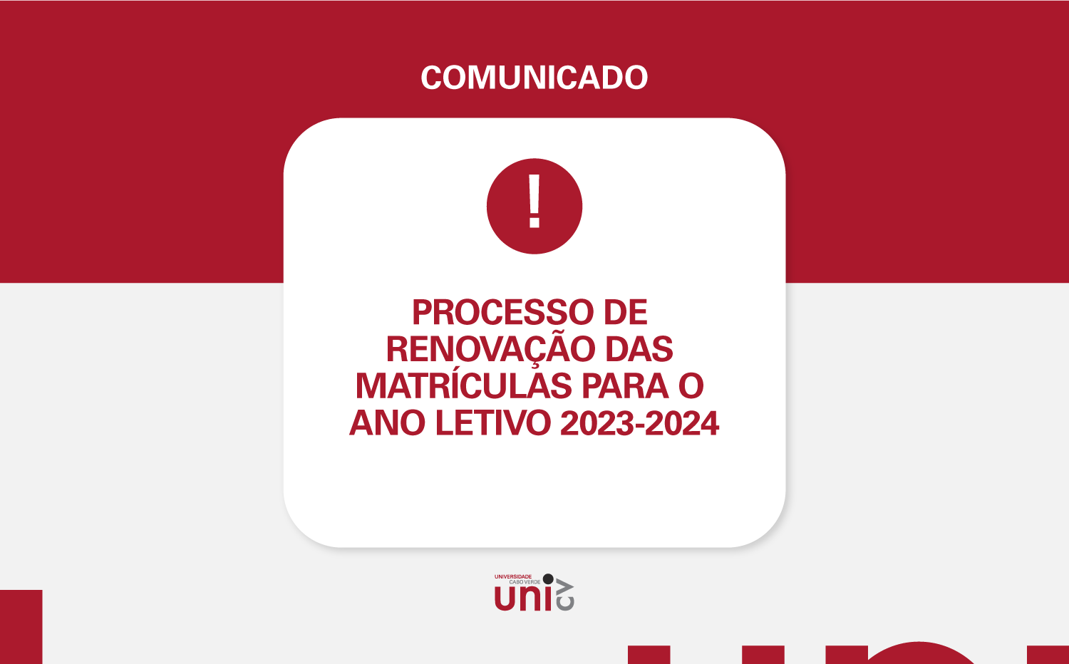 comunicado renovacao matricula